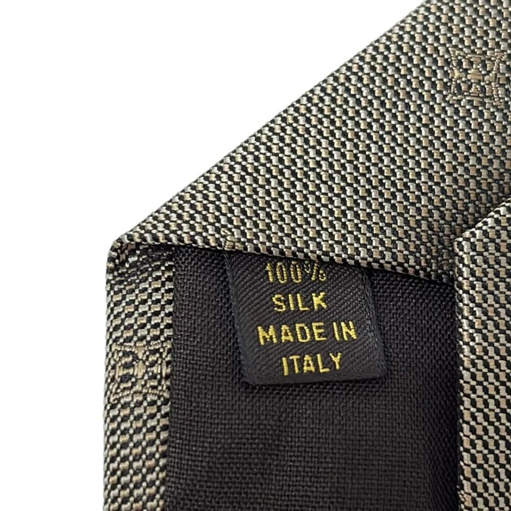 LOUIS VUITTON - Beige Black Unconfirmed Men's Tie 144-090125 - Picture 4 of 4